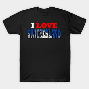 I Love Switzerland Snow Capped Mountain T-Shirt